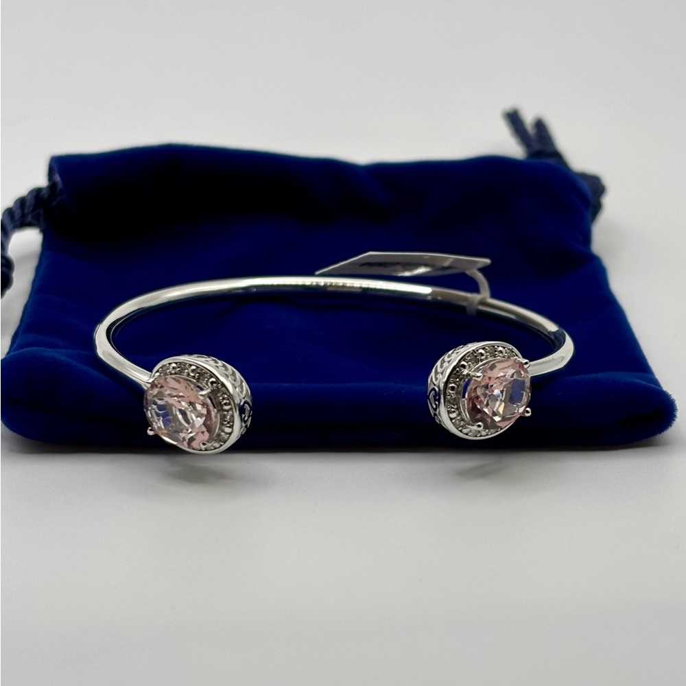 Chuck Clemensy Morganite Topaz Sterling Silver Cuff Bracelet